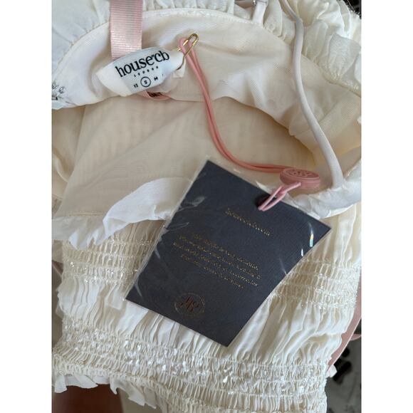 NWT House of CB Solana Ivory Sequin Pleated Tiered Maxi Dress Women’s S - Picture 12 of 15